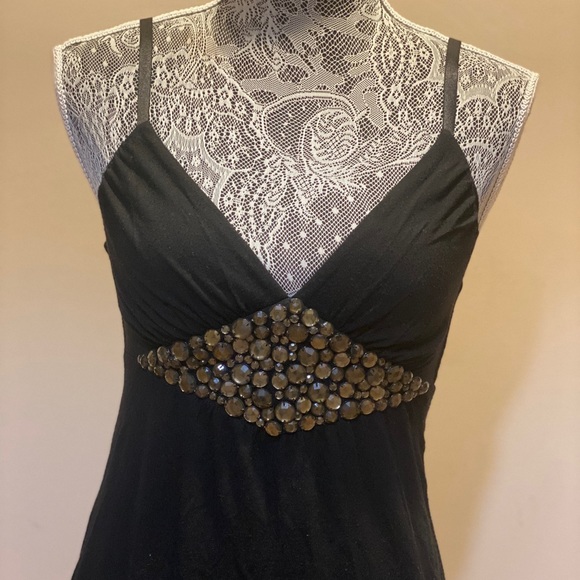 Guess Women’s Small Black Crystal Beaded Tank Top - Picture 2 of 4